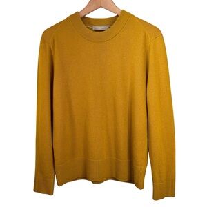 Everlane 100% Cashmere Crew Neck Sweater Size Medium Mustard Gold Pullover